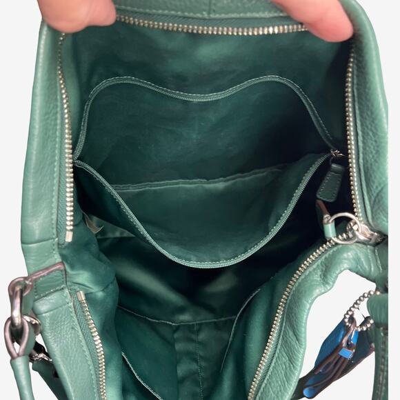 Coach Park Pebbled Leather Hobo Shoulder Crossbody Bag Pine Green F23293 - Picture 9 of 16